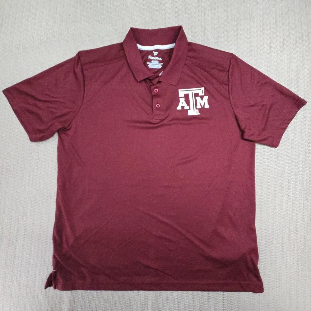 Fanatics Texas A&M Aggies Shirt Mens‎ XL Red Polo Short Sleeve SEC Football